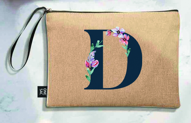 Bolso de mano letra d una pieza (diseño variado) (25×18×1 )